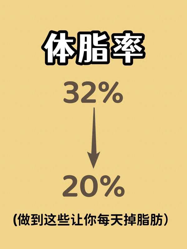 体脂率从32.2降到30.4(体脂率从32%降到20%，附生活化一周减肥食谱)